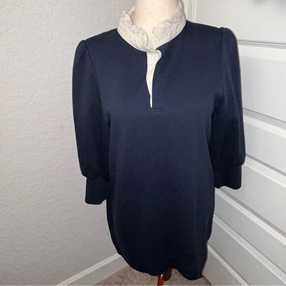 Pomander Place Tuckernuck Charlotte Terry 1/4 Button Front Tunic Shirt Dress - Picture 1 of 13